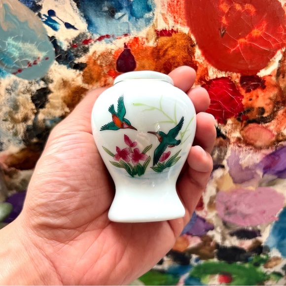 Antique Small Hummingbird China Vase - Picture 1 of 3